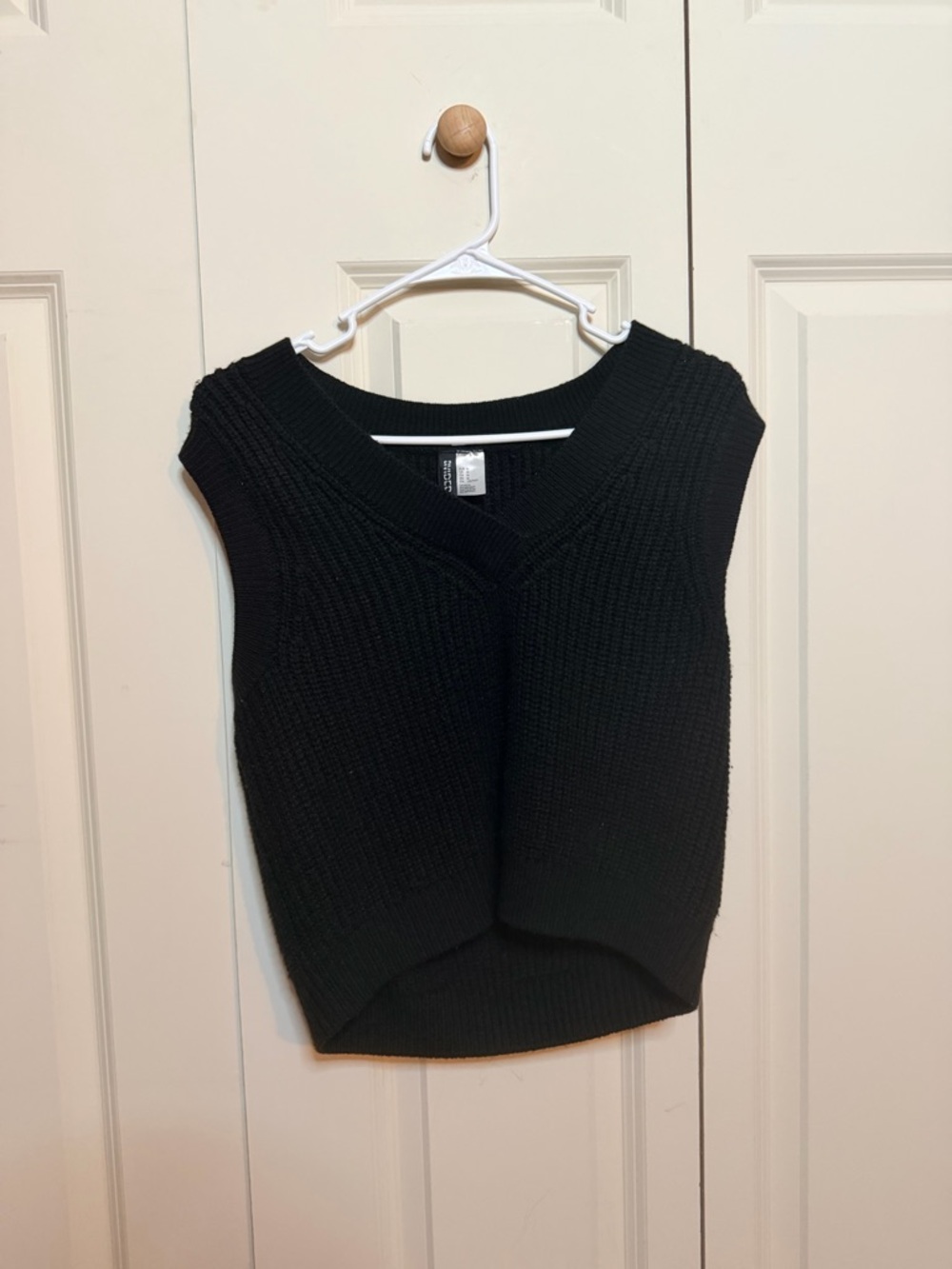 Divided Black Ribbed V-Neck Sweater Vest